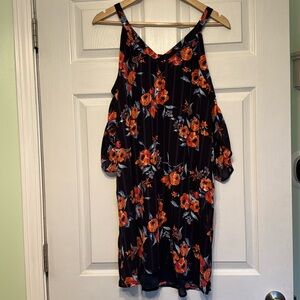 Floral dress with cap sleeves